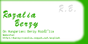 rozalia berzy business card